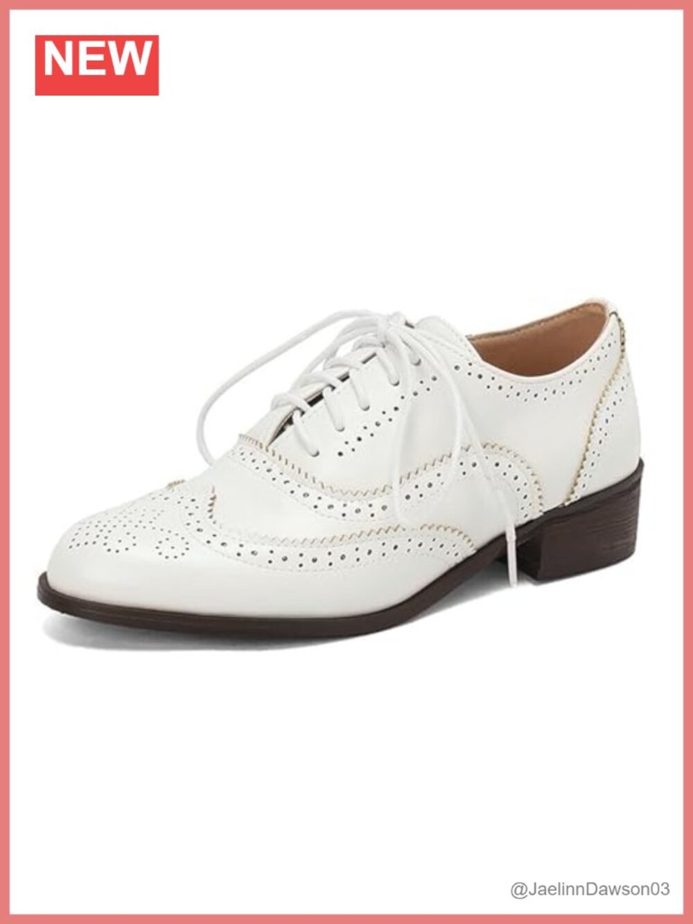 Women's Leather Wingtip Lace Up Brogue Oxfords Comfortable Pointed Toe Low Top
